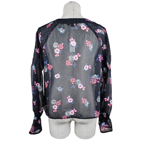 Express Sheer Blouse - Long Sleeve - Floral Print - Picture 3 of 8